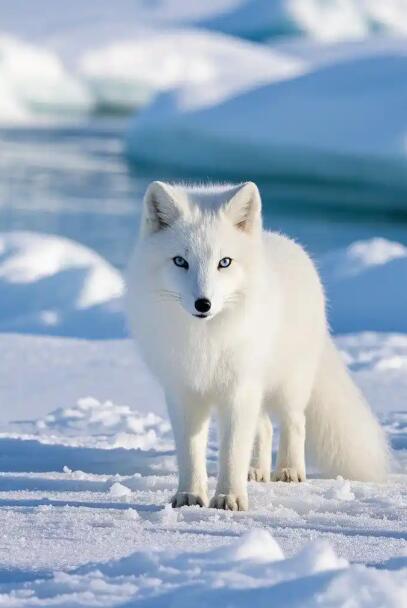 当极光绿漫过北极狐的尾尖