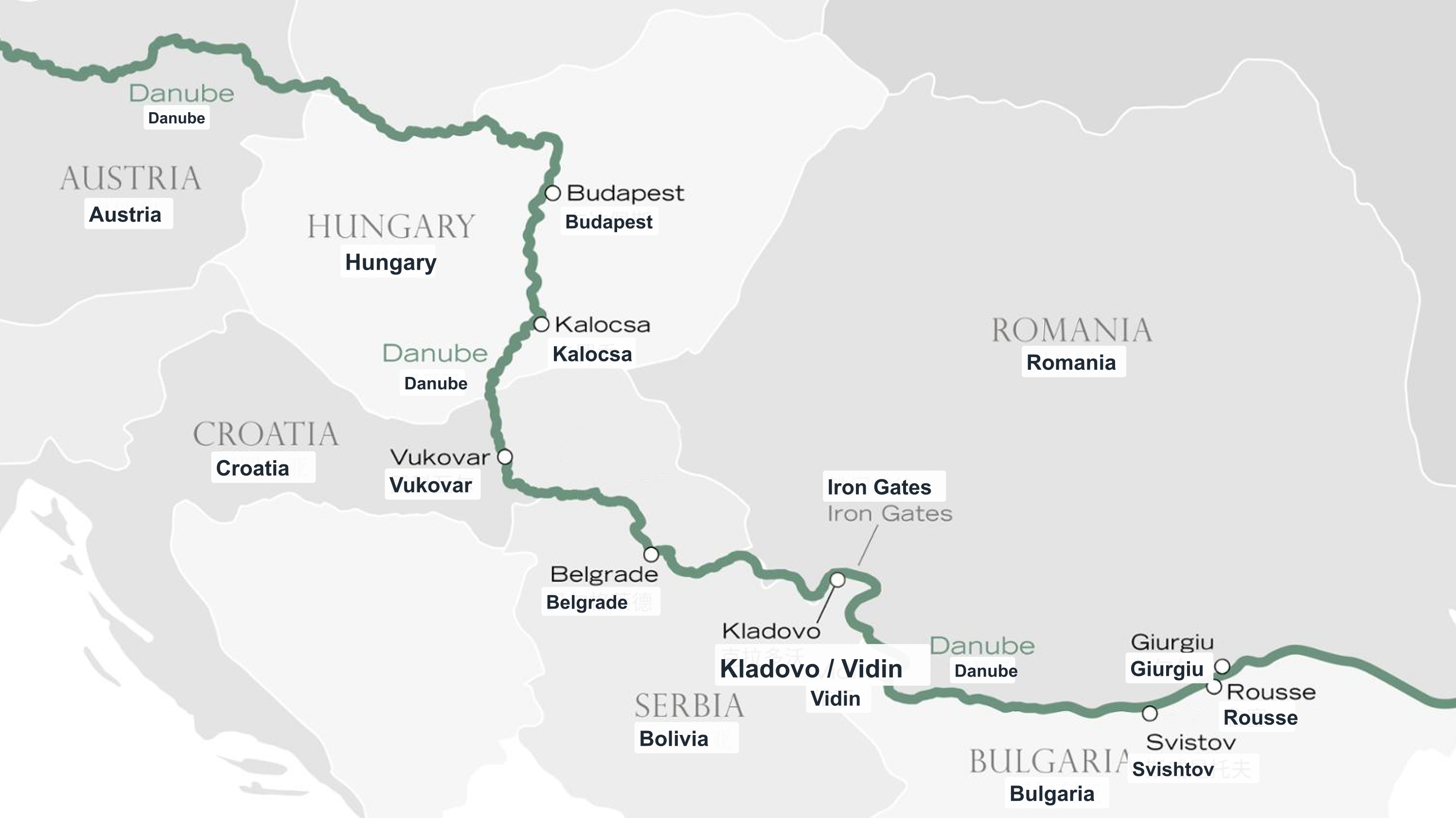 Danube Discovery · Northern Balkans River Cruise, 10 Days route map