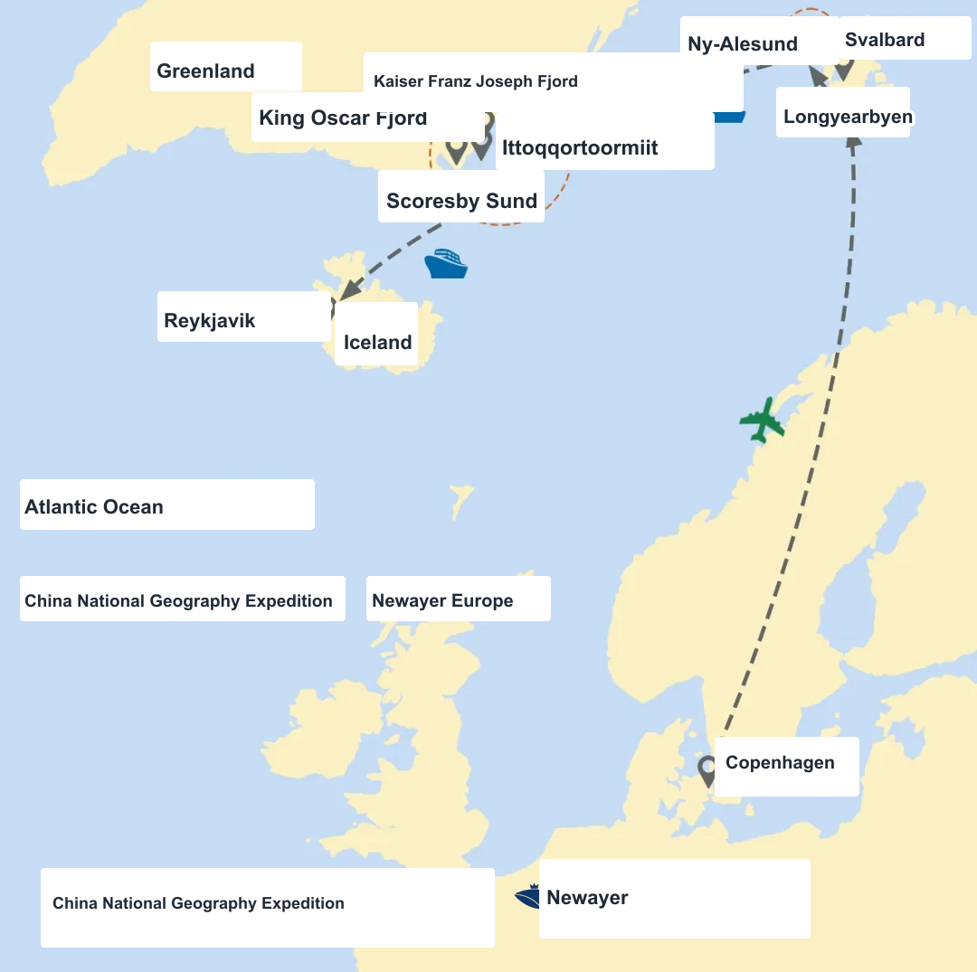 Newayer x China National Geography · Arctic Three Islands route map